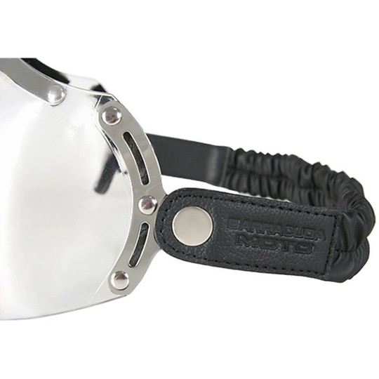 Motorcycle Helmet Jet Custom Fiber BARRACUDA Classic White Finish With visor Elastic