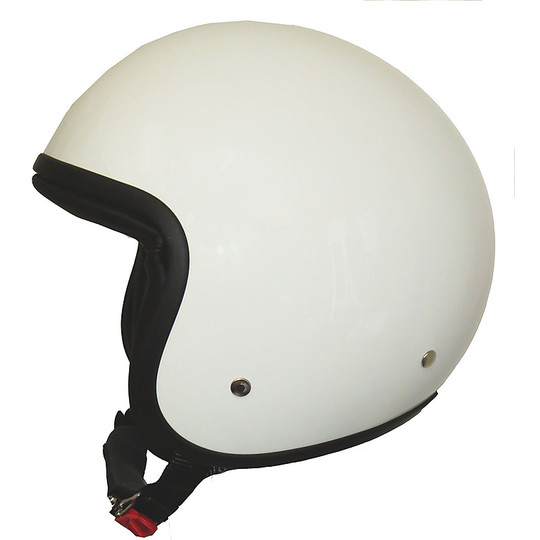 Motorcycle Helmet Jet Custom Fiber BARRACUDA Classic White Lucido