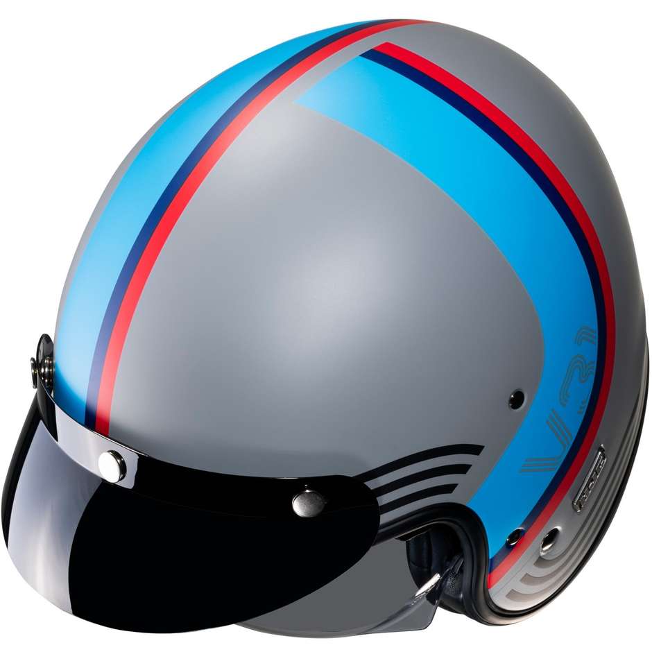 Motorcycle Helmet Jet Custom Hjc V31 BYRON MC21SF Matt Gray Red Blue