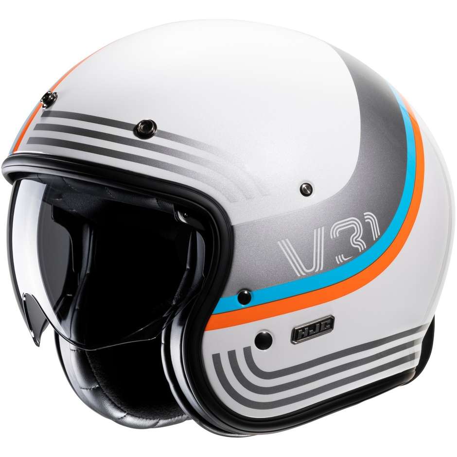 Motorcycle Helmet Jet Custom Hjc V31 BYRON MC27 White Blue Red