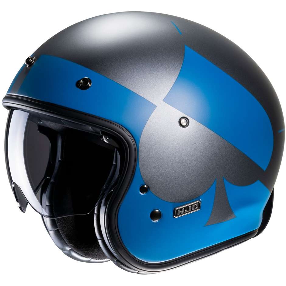 Motorcycle Helmet Jet Custom Hjc V31 KUZ MC2SF Matt Gray Blue