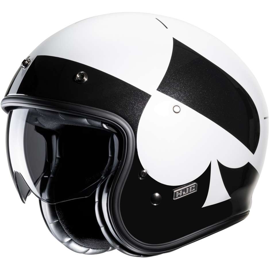 Motorcycle Helmet Jet Custom Hjc V31 KUZ MC5 Black White