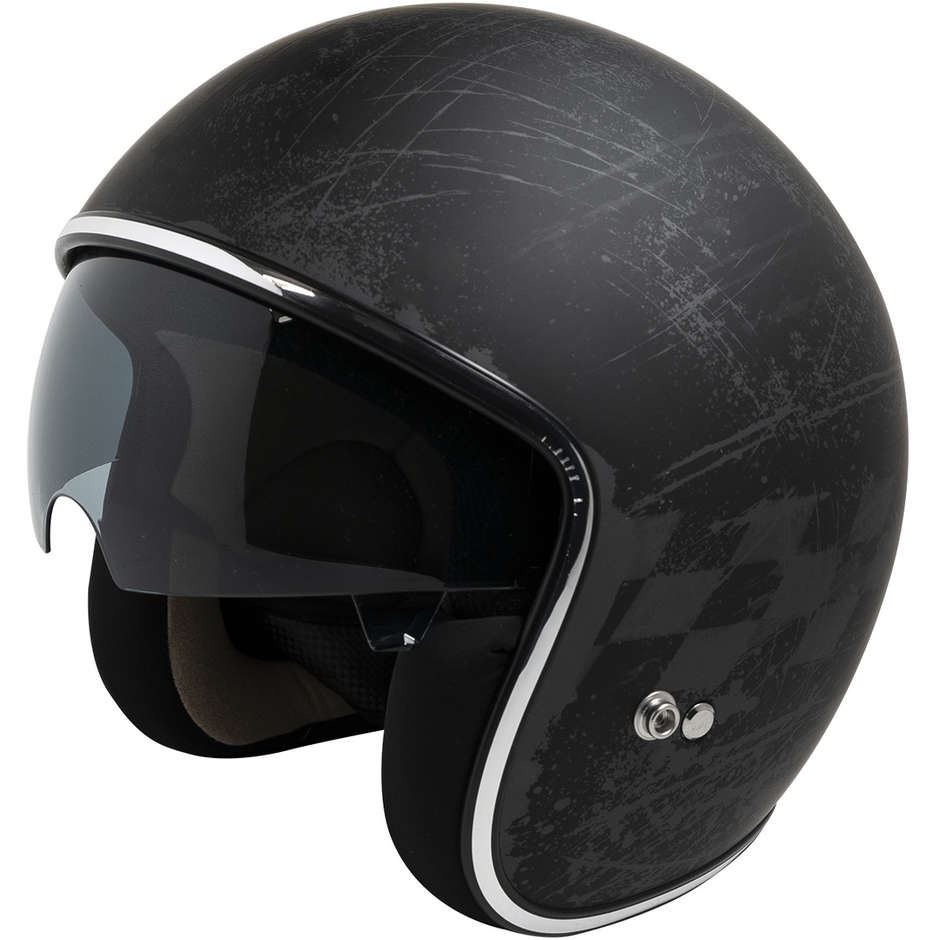 Motorcycle Helmet Jet Custom Ixs 77 2.5 Matt Black Gray