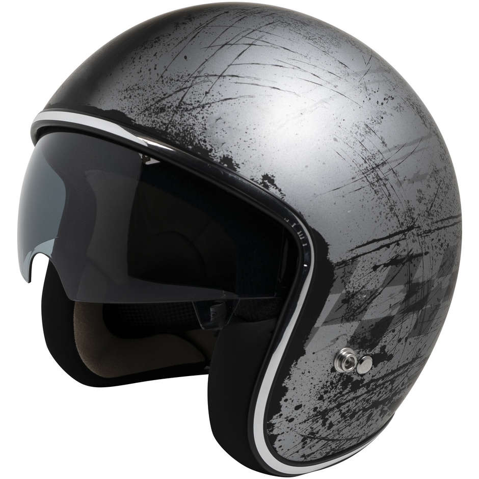 Motorcycle Helmet Jet Custom Ixs 77 2.5 Matt Gray Black