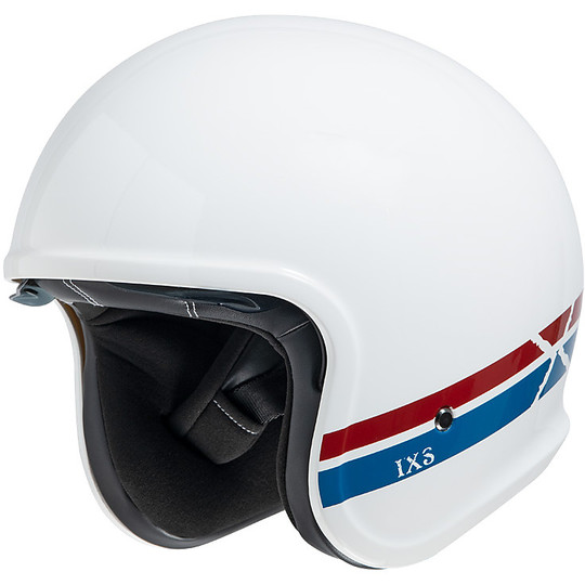Motorcycle Helmet Jet Custom iXS 880 2.1 White Opaque Blue