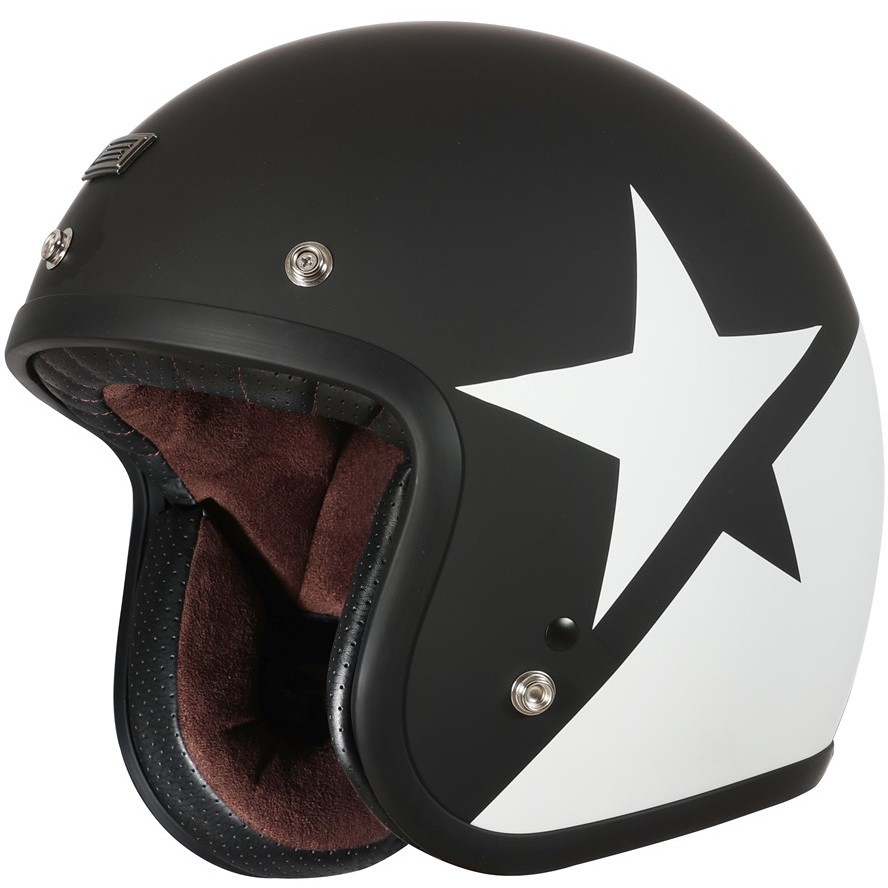 Motorcycle Helmet Jet Custom Origin PRIMO STAR Matt Black White