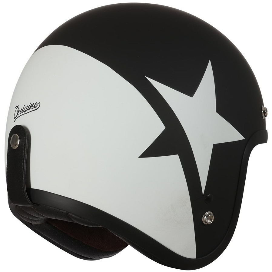Motorcycle Helmet Jet Custom Origin PRIMO STAR Matt Black White