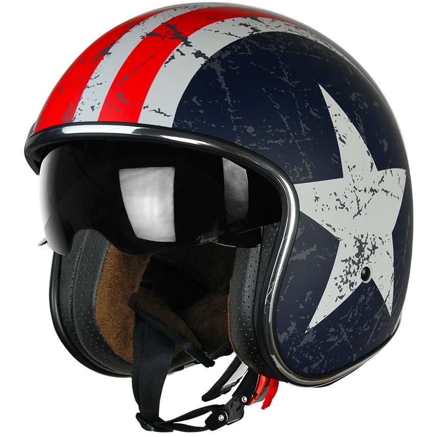 Motorcycle Helmet Jet Custom Origin SPRINT Rebel Star Matt Red