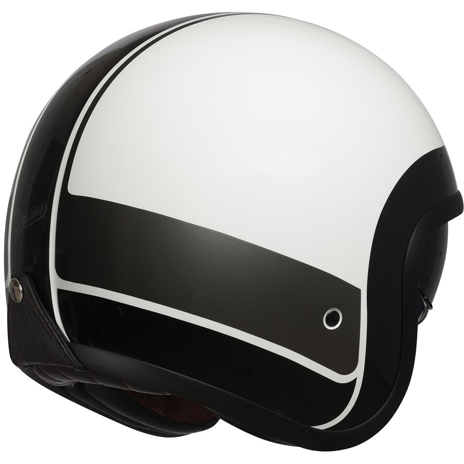 Motorcycle Helmet Jet Custom Origin SPRINT RECORD Black Glossy White