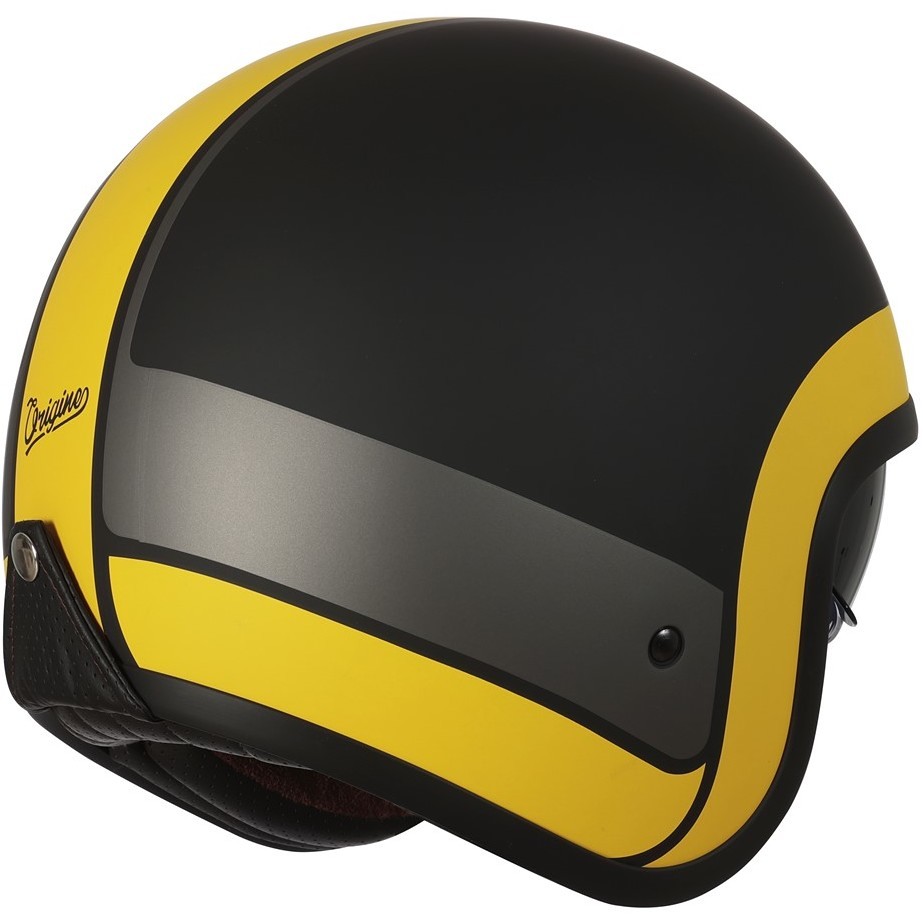 Motorcycle Helmet Jet Custom Origin SPRINT RECORD Yellow Matt Black