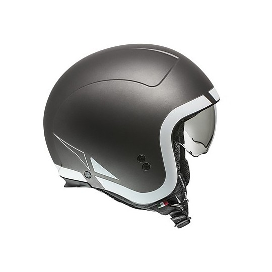 Motorcycle Helmet Jet Custom Premier ROCKER LN 17 BM Matt Gray