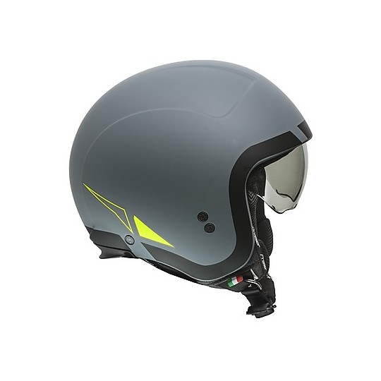 Motorcycle Helmet Jet Custom Premier ROCKER LN Y Gray BM Matt Gray