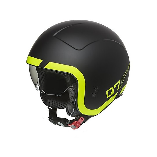 Motorcycle Helmet Jet Custom Premier ROCKER LNY 9 BM Matte Black Yellow FLuo