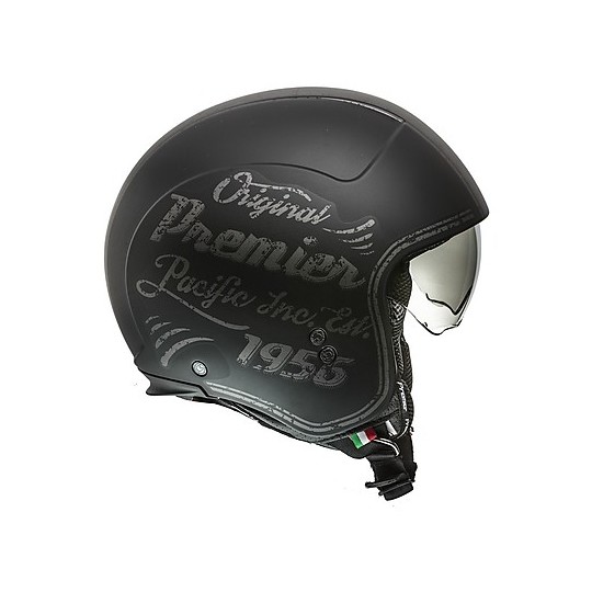Motorcycle Helmet Jet Custom Premier ROCKER OR 19 BM Matt Black