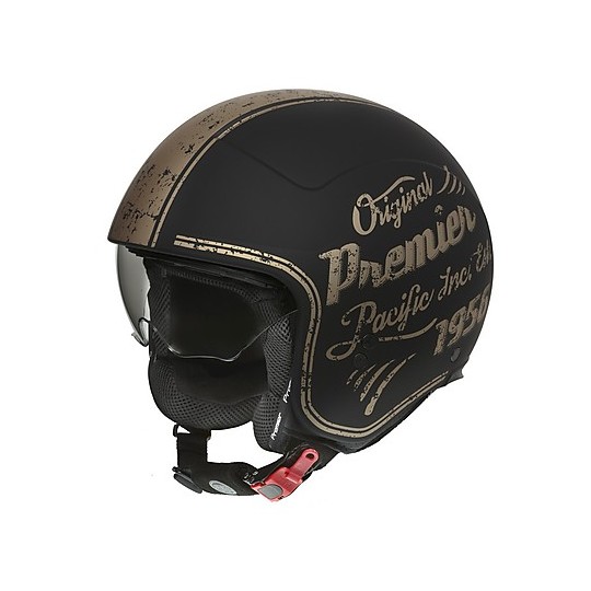 Motorcycle Helmet Jet Custom Premier ROCKER OR 19 BM Matt Black