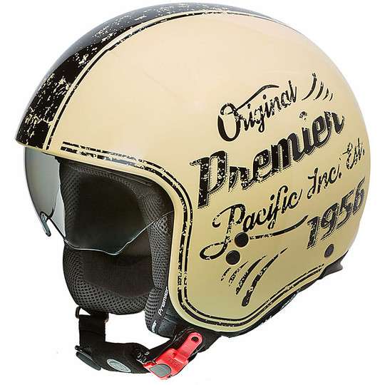 Motorcycle Helmet Jet Custom Premier ROCKER OR 20 Beige Black