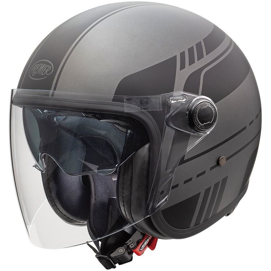 Motorcycle Helmet Jet Custom Premier VANGARDE BL 17 BM