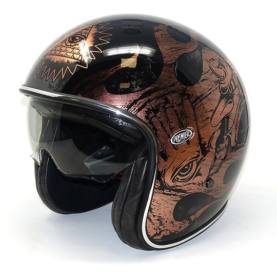 Motorcycle Helmet Jet Custom Premier VINTAGE BD 98 CHROMED