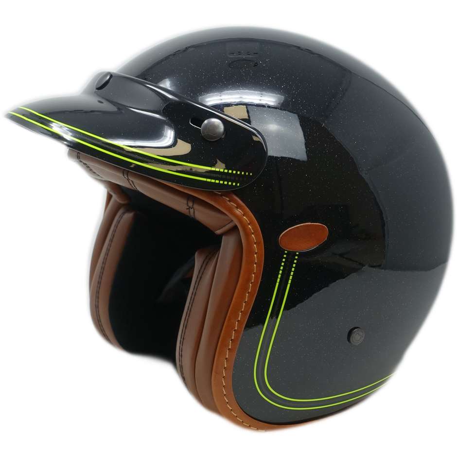 Motorcycle Helmet Jet Custom Premier VINTAGE CLASSIC BLACK Limited Edition.