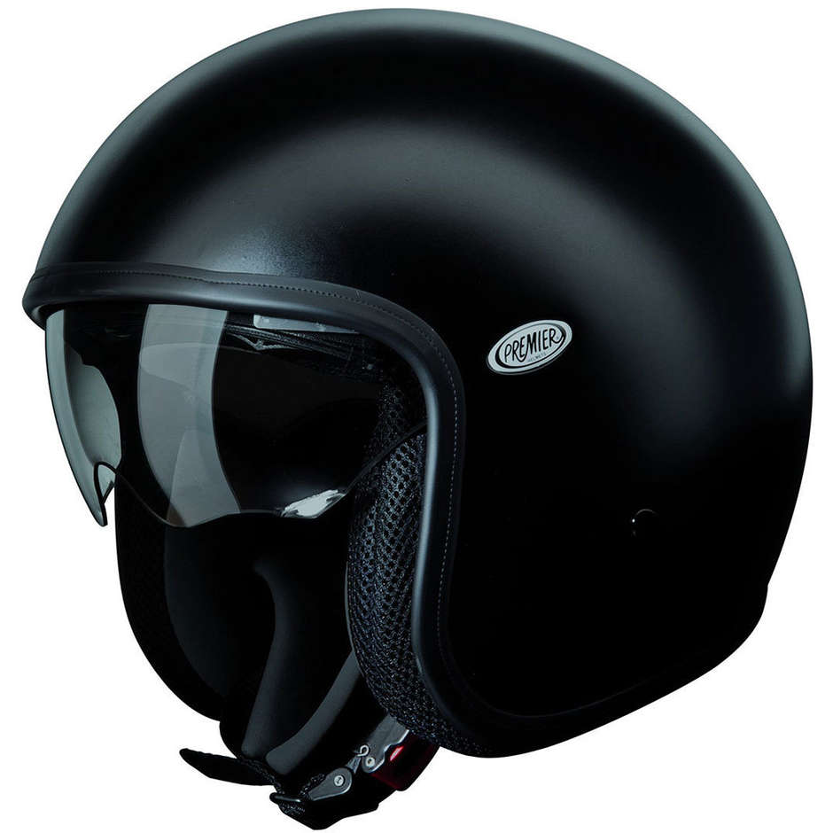 Motorcycle Helmet Jet Custom Premier VINTAGE EVO U9 Glossy Black
