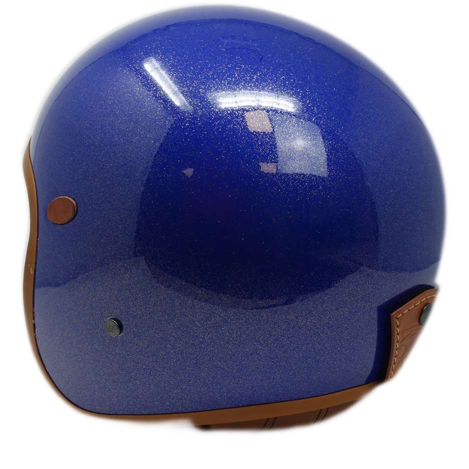Motorcycle Helmet Jet Custom Premier VINTAGE GLITTER BLUE Limited Edition