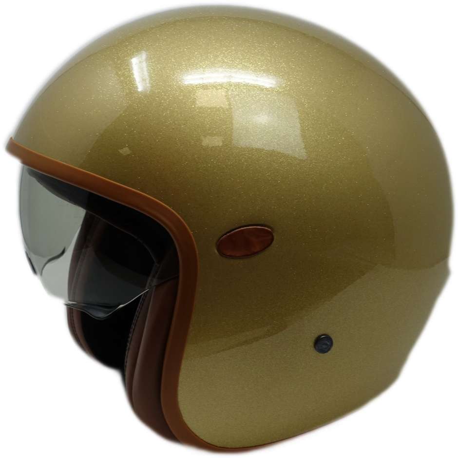 Motorcycle Helmet Jet Custom Premier VINTAGE GLITTER GOLD Limited Edition