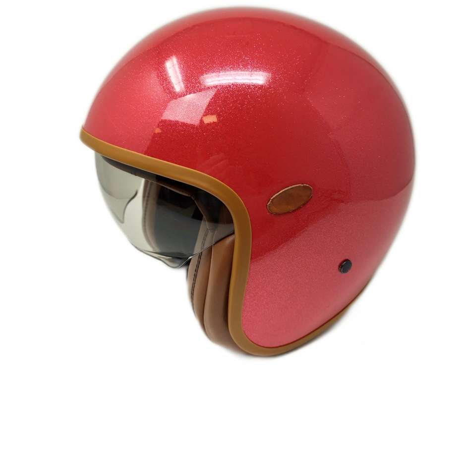 Motorcycle Helmet Jet Custom Premier VINTAGE GLITTER RED Limited Edition