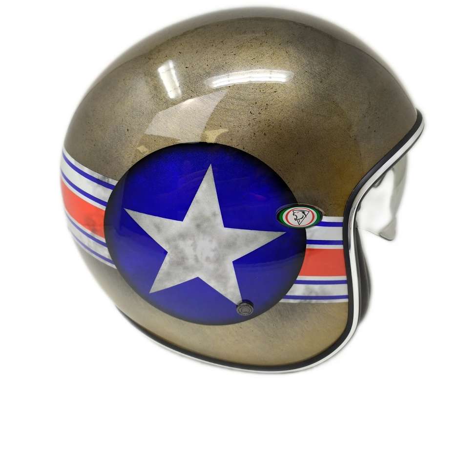 Motorcycle Helmet Jet Custom Premier VINTAGE MR STAR BRONZE Limited Edition