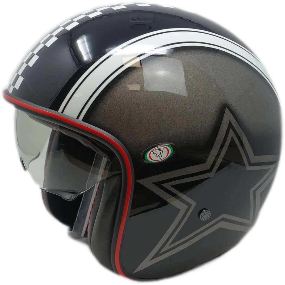 Motorcycle Helmet Jet Custom Premier VINTAGE MR STAR GRAY Limited Edition