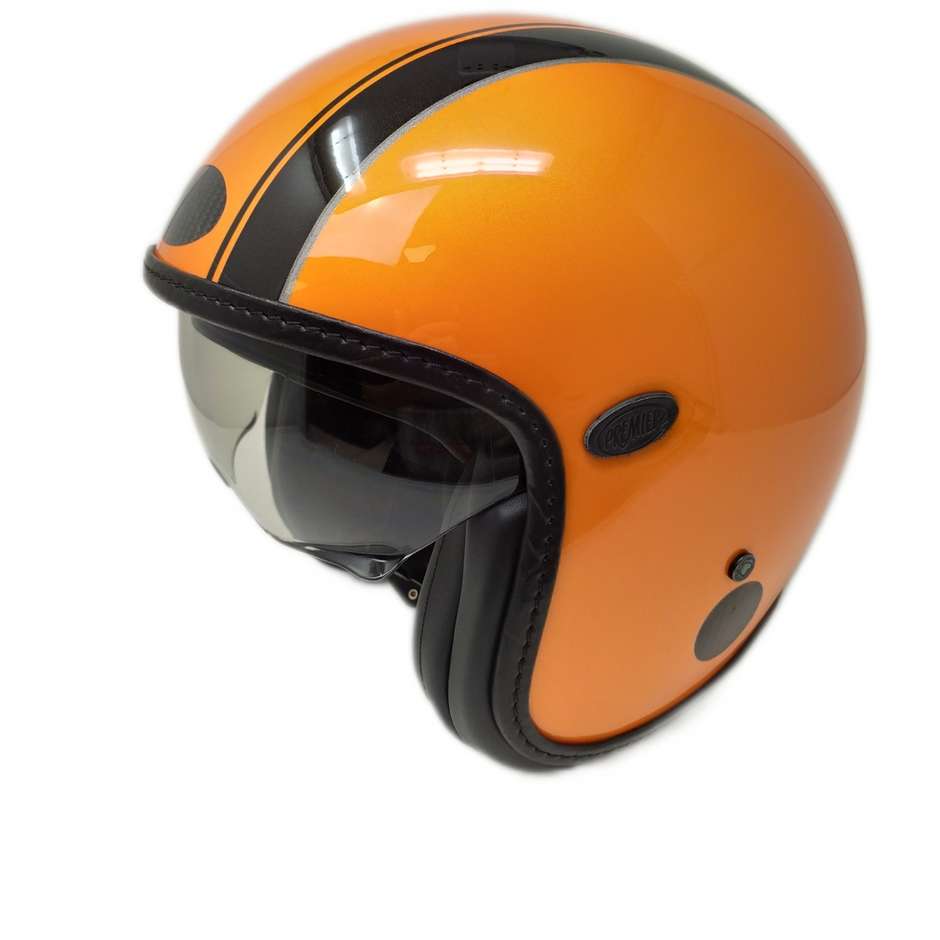 Motorcycle Helmet Jet Custom Premier VINTAGE ORANGE SPECIAL BM Limited Edition