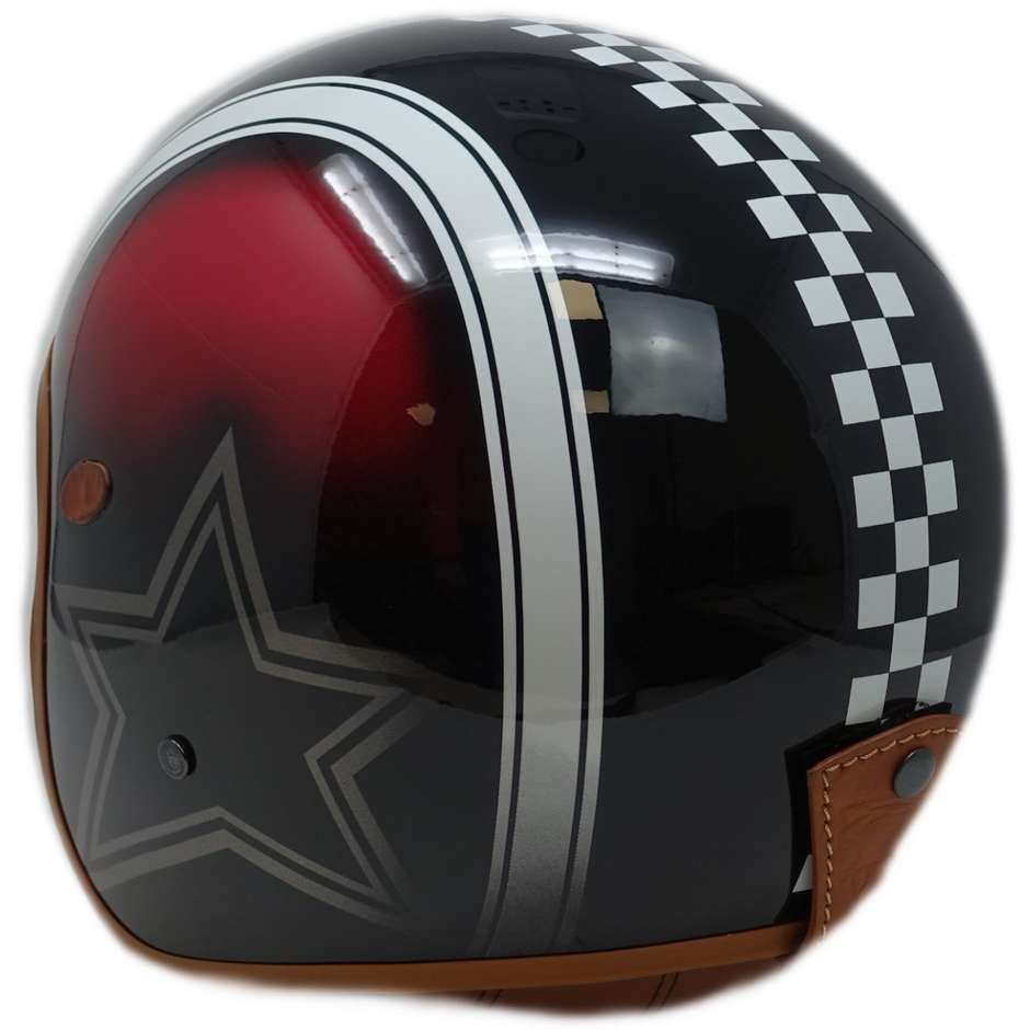 Motorcycle Helmet Jet Custom Premier VINTAGE STAR CK RED BM Limited Edition