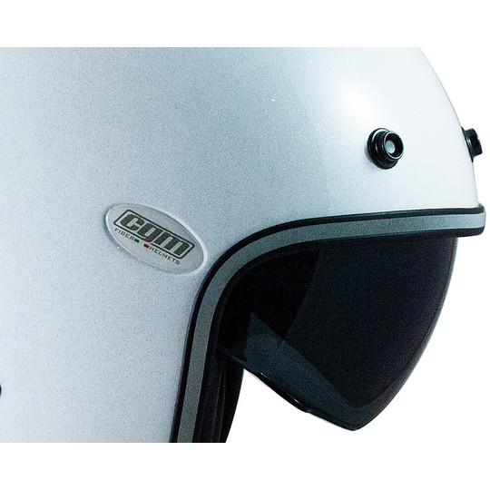 Motorcycle Helmet Jet Custom Retro CGM 177w PORTO MONO White Glitter