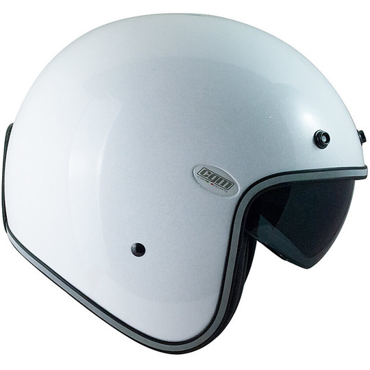 Motorcycle Helmet Jet Custom Retro CGM 177w PORTO MONO White Glitter