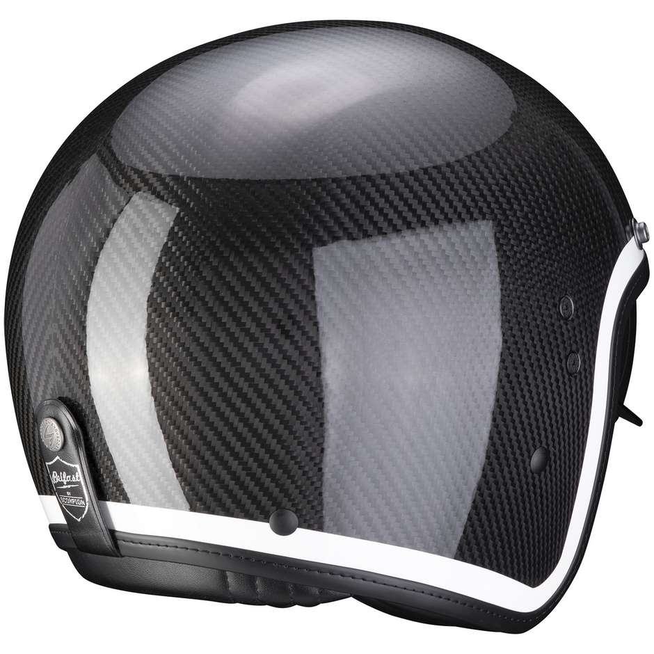 Motorcycle Helmet Jet Custom Scorpion BELFAST CARBON LOFTY White