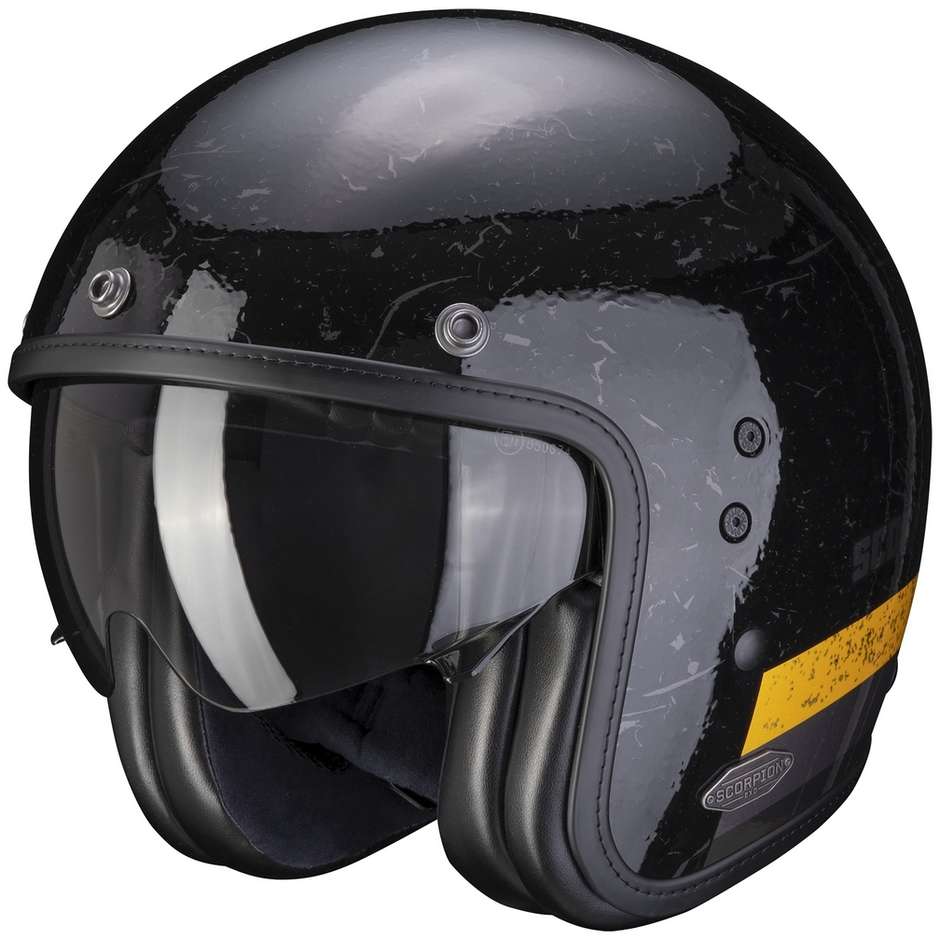 Motorcycle Helmet Jet Custom Scorpion BELFAST SHIFT Black Gold