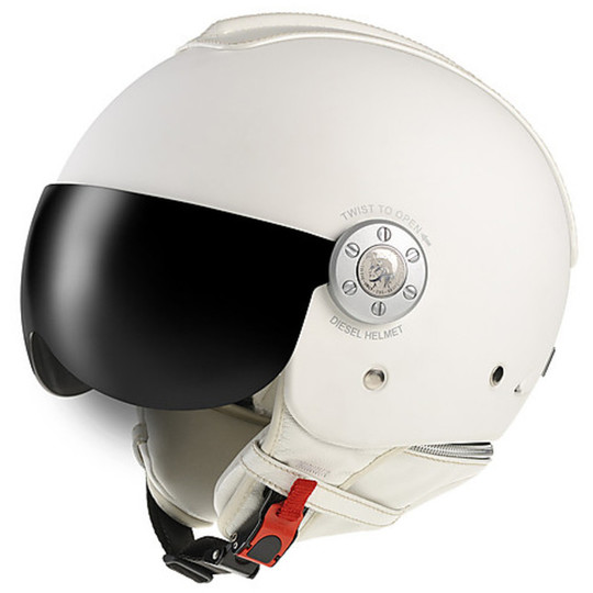 Motorcycle Helmet Jet Diesel DJ Mowie Mono Matte White