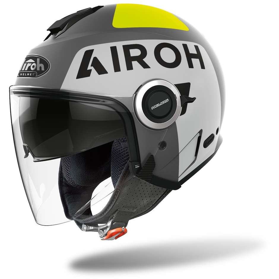 Motorcycle Helmet Jet Double Visor Airoh HELIOS Up Matt Gray