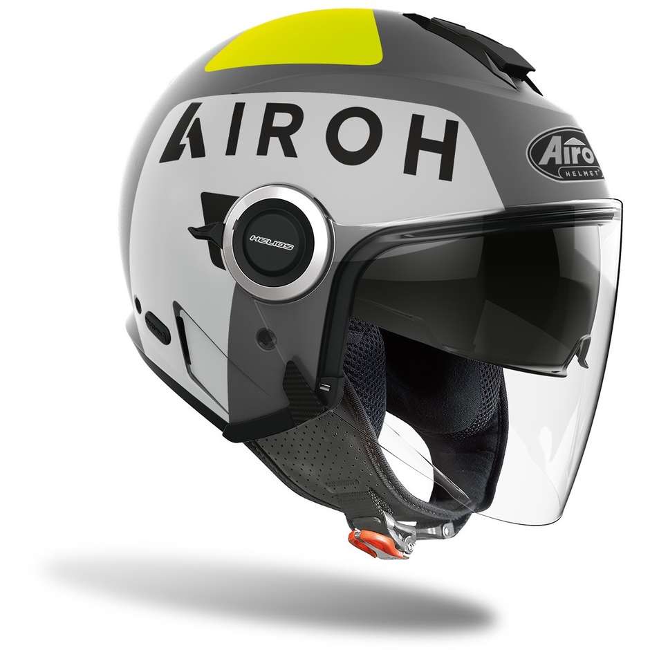Motorcycle Helmet Jet Double Visor Airoh HELIOS Up Matt Gray