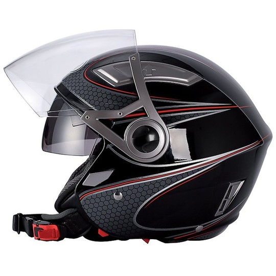 Motorcycle Helmet Jet Double Visor BHR 709 Double Comp Black