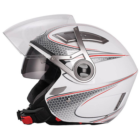 Motorcycle Helmet Jet Double Visor BHR 709 Double Comp White