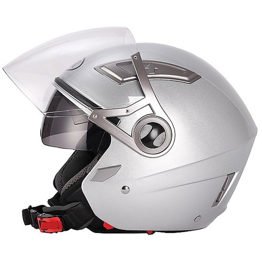 Motorcycle Helmet Jet Double Visor BHR 709 Double Silver