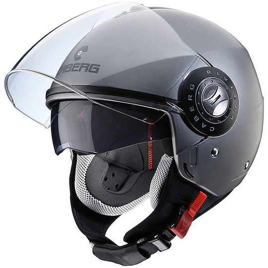 Motorcycle Helmet Jet Double Visor Caberg Riviera V3 Titanium Matte