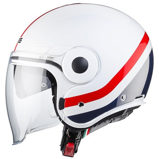 Motorcycle Helmet Jet Double Visor Caberg UPTOWN CHRONO White Blue Red