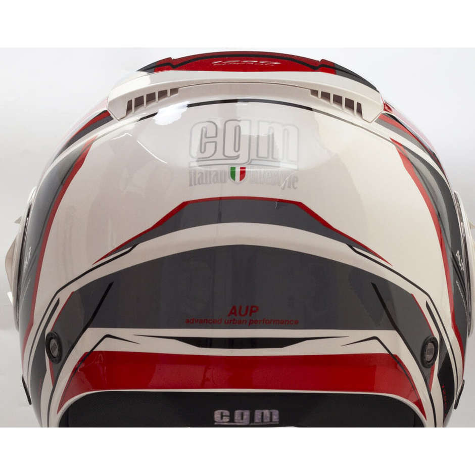 Motorcycle Helmet Jet Double Visor CGM 129g ILLINOIS CHICAGO White Red