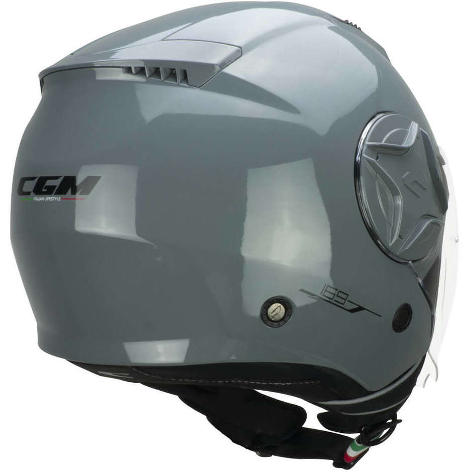 Motorcycle Helmet Jet Double Visor CGM 169A ILLI Mono glossy gray