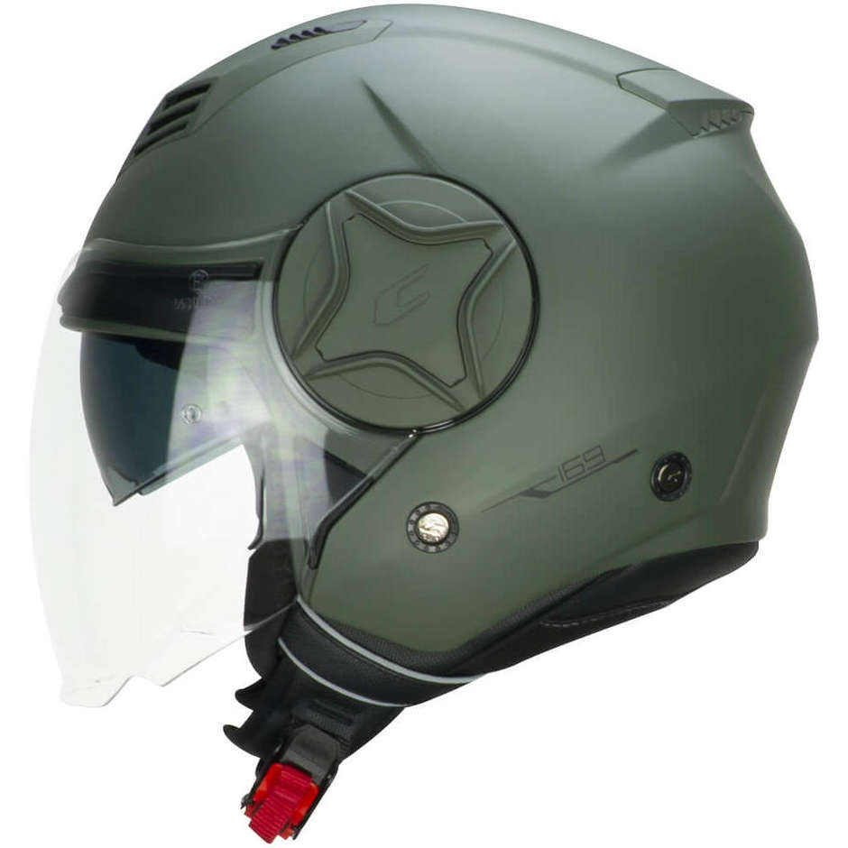 Motorcycle Helmet Jet Double Visor CGM 169A ILLI Mono Matt Green