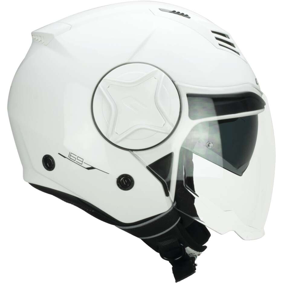Motorcycle Helmet Jet Double Visor CGM 169A ILLI Mono White