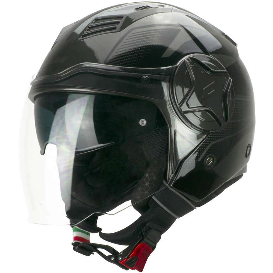 Motorcycle Helmet Jet Double Visor CGM 169G  ILLI Sport Graphite Black