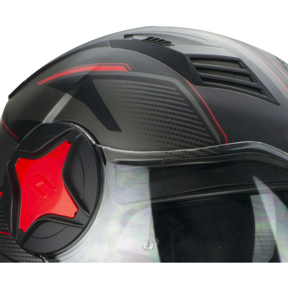 Motorcycle Helmet Jet Double Visor CGM 169G ILLI Sport Matt Black Red