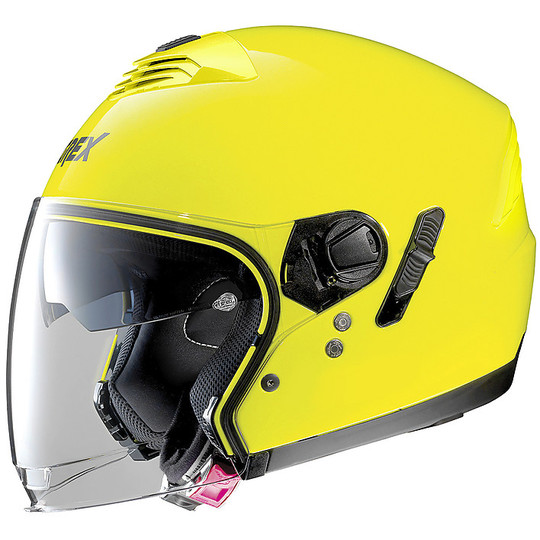Motorcycle Helmet Jet Double Visor Grex G4.1e Kinetic 006 Yellow Led